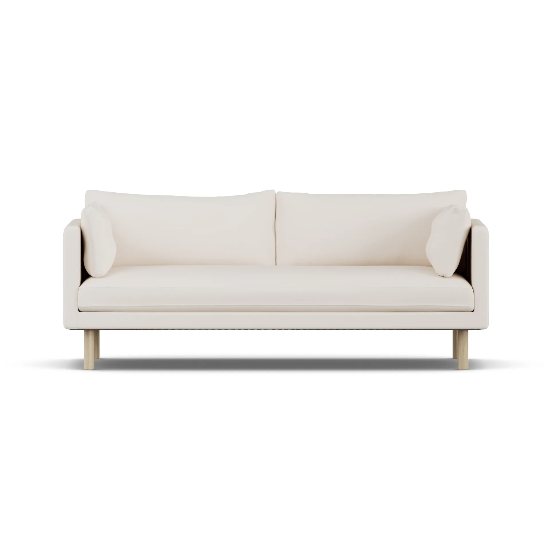 Linnevik καναπές, Caleido Beige 9600-Λευκή λαδωμένη δρυς, 3 θέσεων, χωρίς φούστα 1898