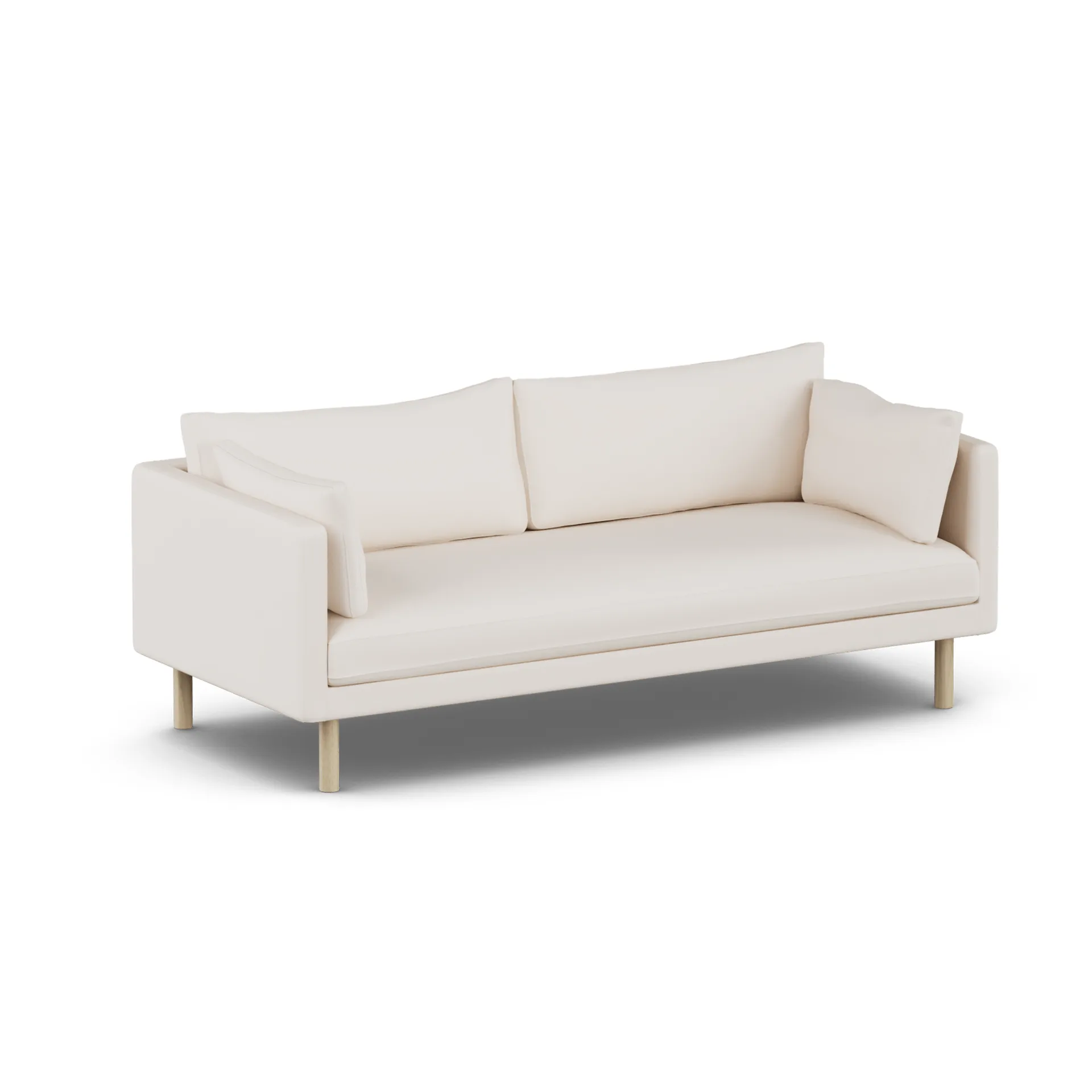 Linnevik καναπές, Caleido Beige 9600-Λευκή λαδωμένη δρυς, 3 θέσεων, χωρίς φούστα 1898