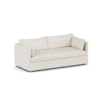 Linnevik καναπές - Caleido beige 9600-Λευκή λαδωμένη δρυς, 3 θέσεων, με φούστα - 1898