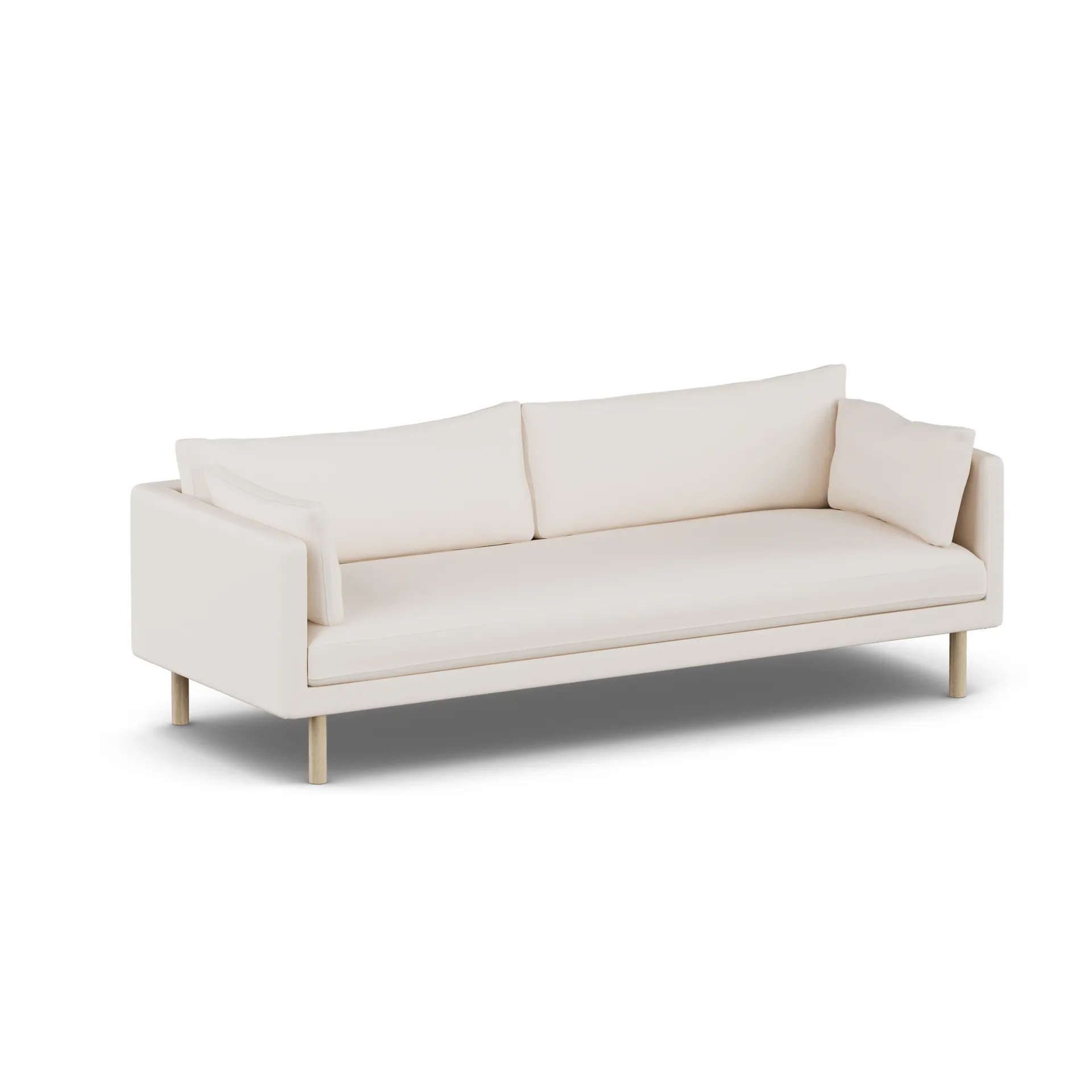 Linnevik καναπές, Caleido Beige 9600-Λευκή λαδωμένη δρυς, 4 θέσεων, χωρίς φούστα 1898