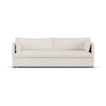 Linnevik καναπές - Caleido beige 9600-Λευκή λαδωμένη δρυς, 4 θέσεων, με φούστα - 1898