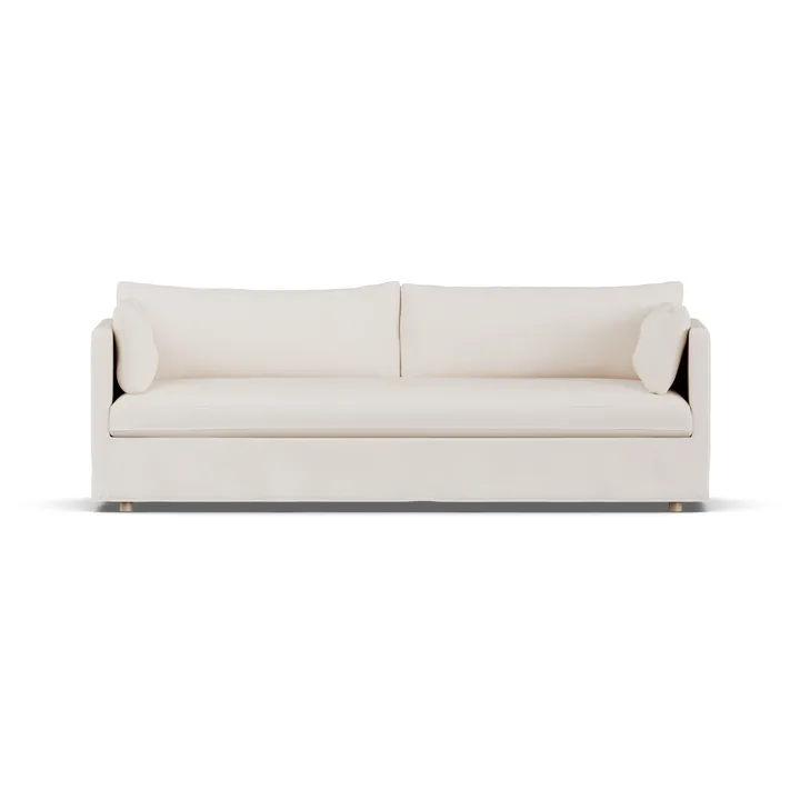 Linnevik καναπές - Caleido beige 9600-Λευκή λαδωμένη δρυς, 4 θέσεων, με φούστα - 1898