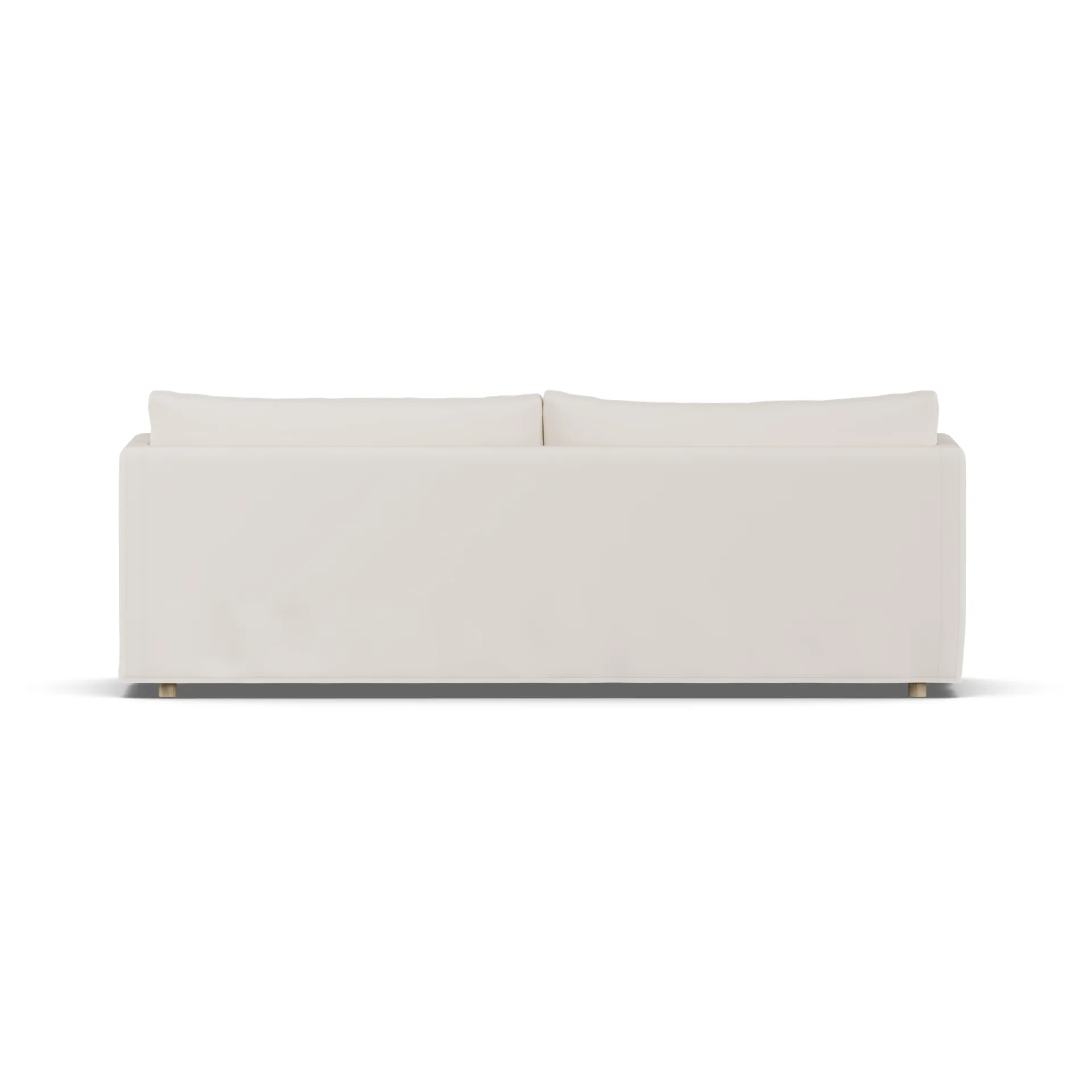 Linnevik καναπές, Caleido beige 9600-Λευκή λαδωμένη δρυς, 4 θέσεων, με φούστα 1898