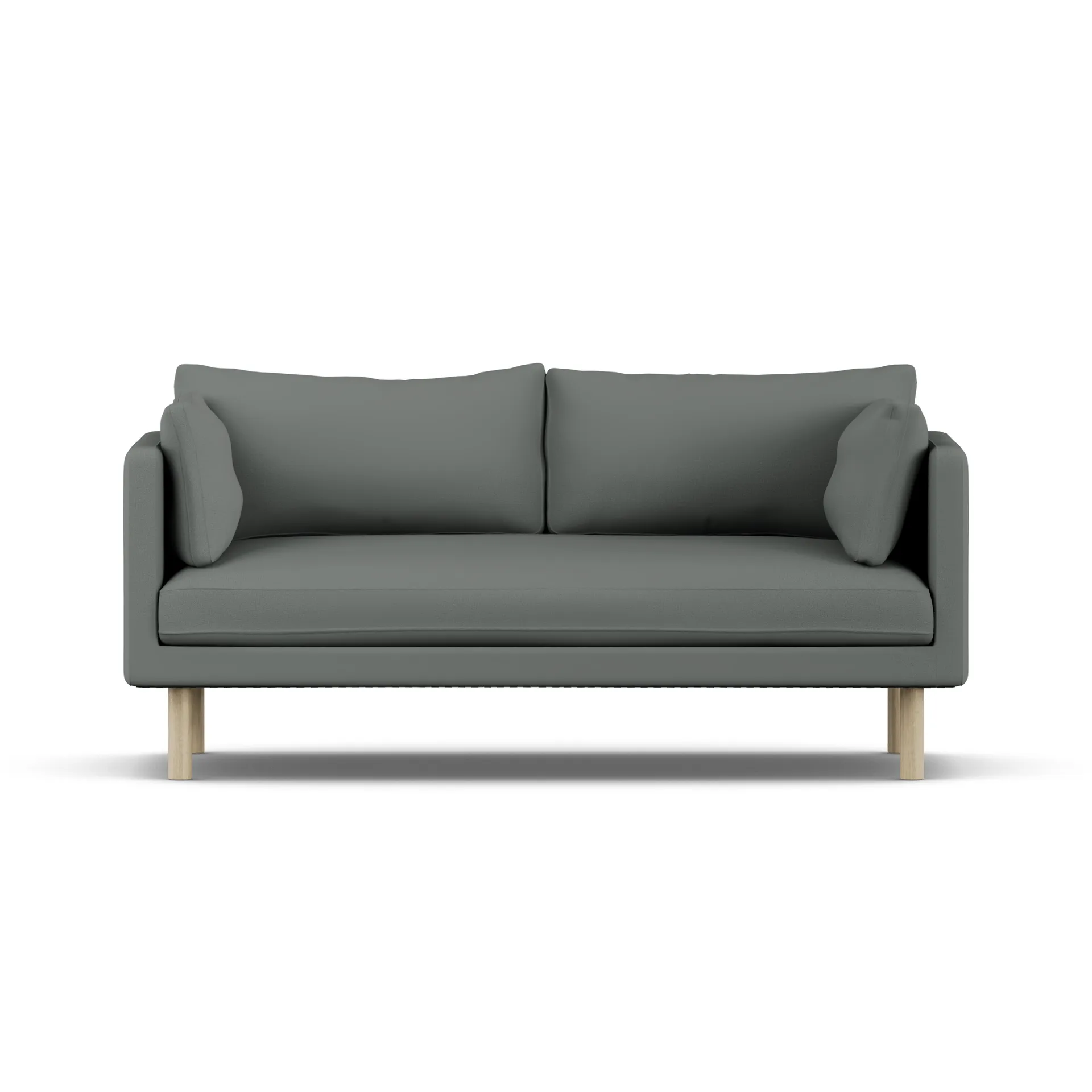 Linnevik καναπές, Caleido Grey 1240-Λευκή λαδωμένη δρυς, 2 θέσεων, χωρίς φούστα 1898