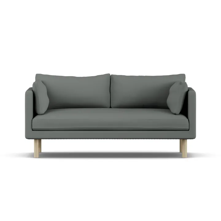 Linnevik καναπές - Caleido Grey 1240-Λευκή λαδωμένη δρυς, 2 θέσεων, χωρίς φούστα - 1898