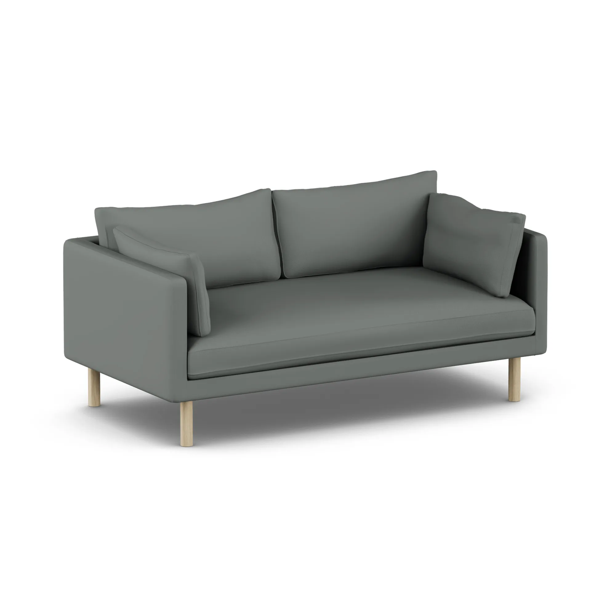 Linnevik καναπές, Caleido Grey 1240-Λευκή λαδωμένη δρυς, 2 θέσεων, χωρίς φούστα 1898