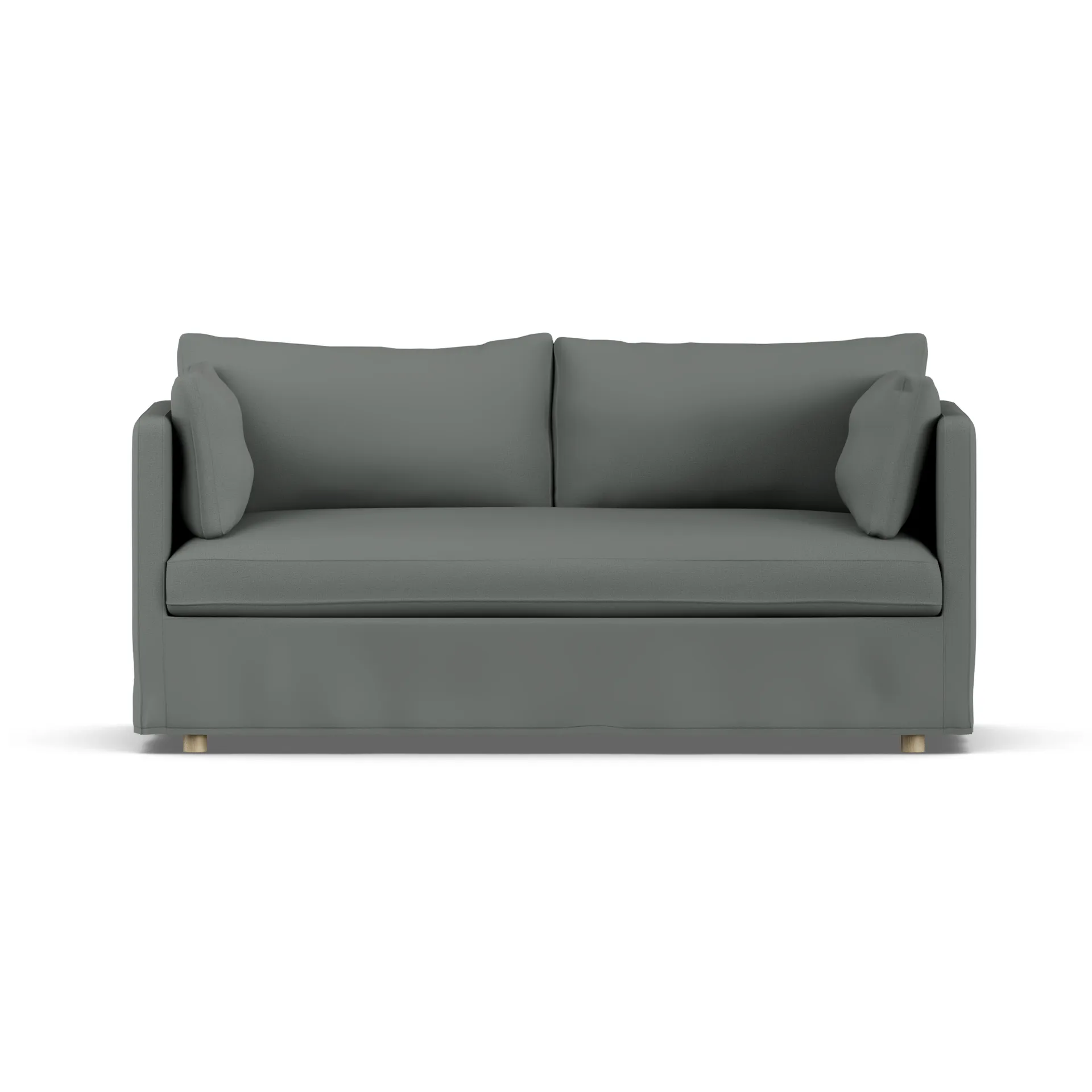Linnevik καναπές, Caleido Grey 1240-Λευκή λαδωμένη δρυς, 2 θέσεων, με φούστα 1898