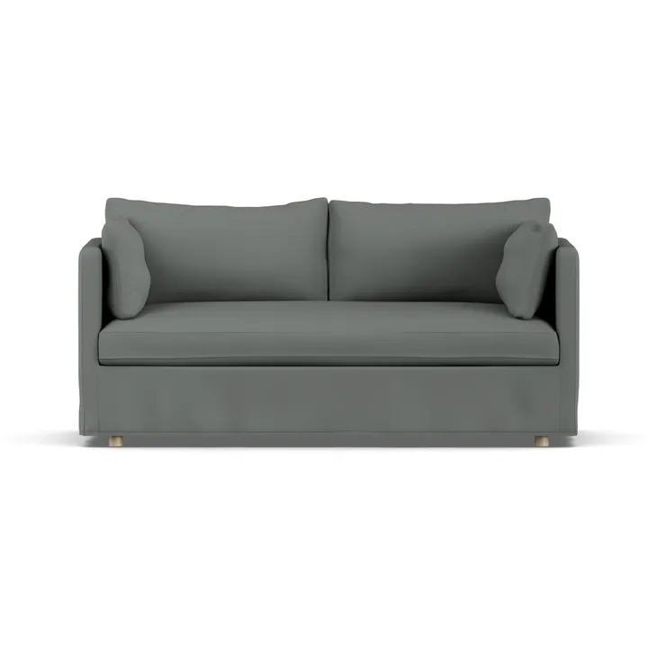 Linnevik καναπές - Caleido Grey 1240-Λευκή λαδωμένη δρυς, 2 θέσεων, με φούστα - 1898