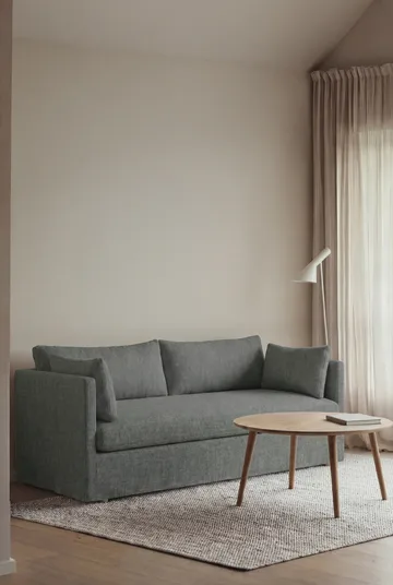 Linnevik καναπές - Caleido Grey 1240-Λευκή λαδωμένη δρυς, 2 θέσεων, με φούστα - 1898