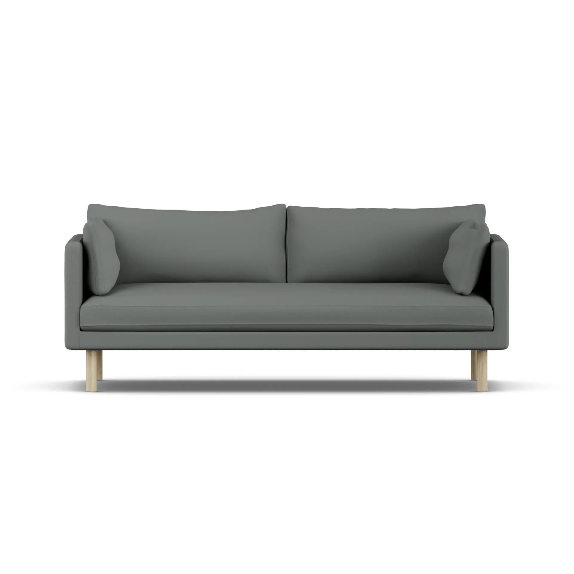 Linnevik καναπές, Caleido Grey 1240-Λευκή λαδωμένη δρυς, 3 θέσεων, χωρίς φούστα 1898
