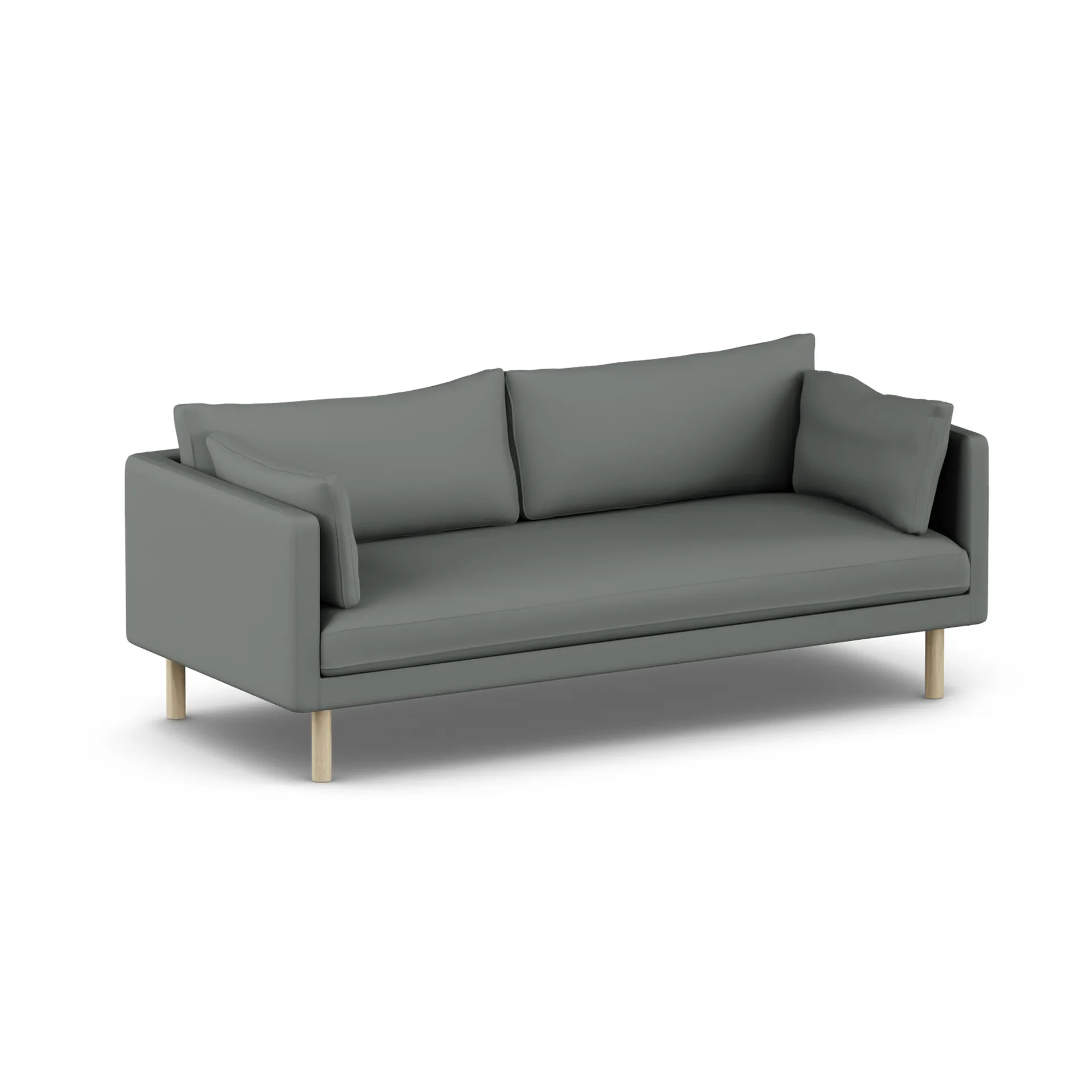 Linnevik καναπές, Caleido Grey 1240-Λευκή λαδωμένη δρυς, 3 θέσεων, χωρίς φούστα 1898