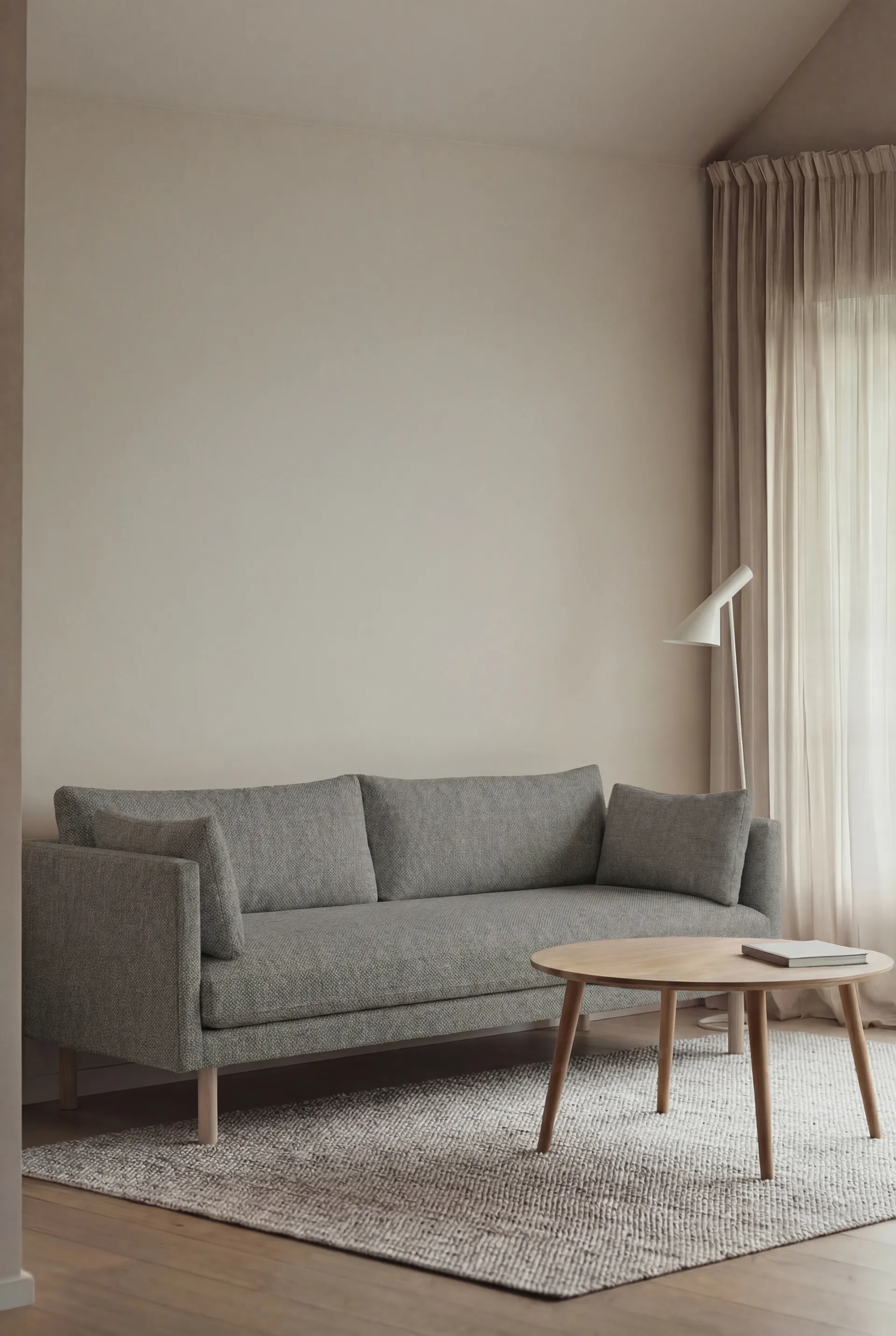 Linnevik καναπές, Caleido Grey 1240-Λευκή λαδωμένη δρυς, 3 θέσεων 1898