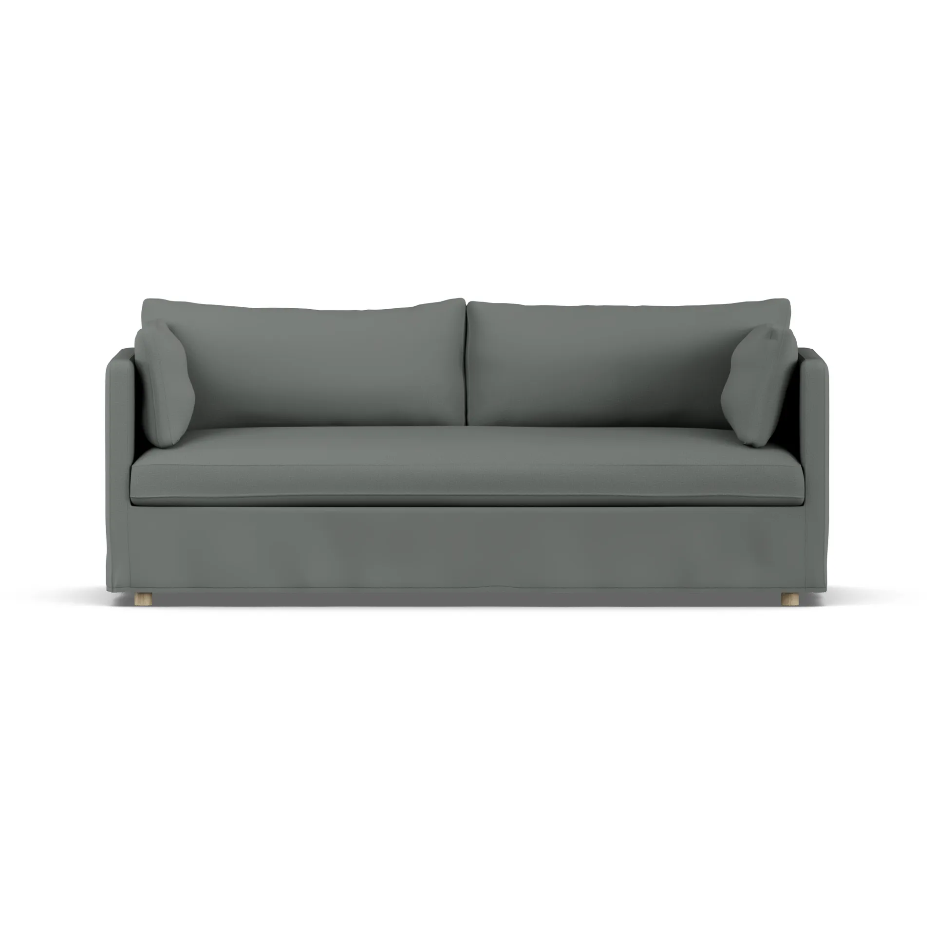 Linnevik καναπές, Caleido Grey 1240-Λευκή λαδωμένη δρυς, 3 θέσεων, με φούστα 1898