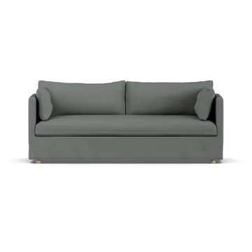 Linnevik καναπές - Caleido Grey 1240-Λευκή λαδωμένη δρυς, 3 θέσεων, με φούστα - 1898