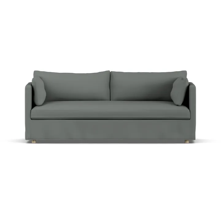 Linnevik καναπές - Caleido Grey 1240-Λευκή λαδωμένη δρυς, 3 θέσεων, με φούστα - 1898