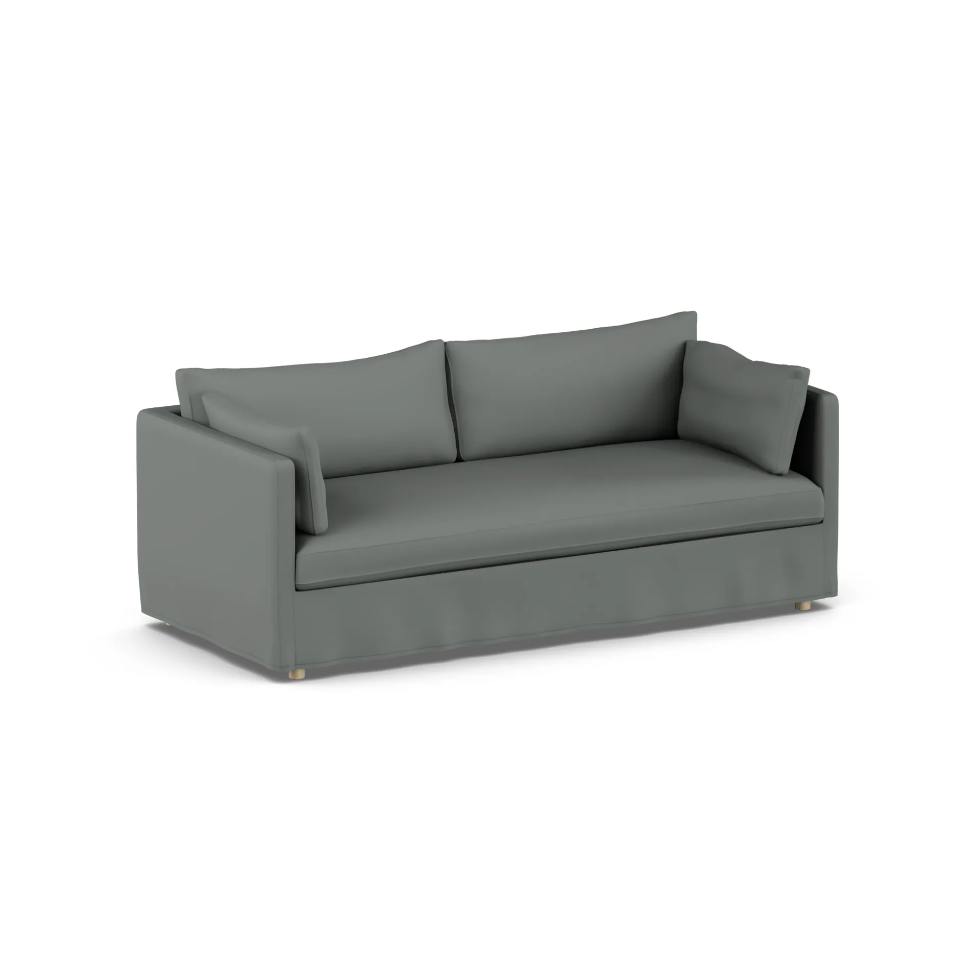Linnevik καναπές, Caleido Grey 1240-Λευκή λαδωμένη δρυς, 3 θέσεων, με φούστα 1898
