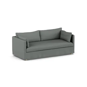 Linnevik καναπές - Caleido Grey 1240-Λευκή λαδωμένη δρυς, 3 θέσεων, με φούστα - 1898