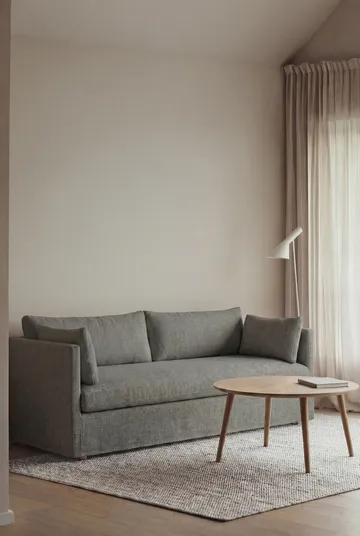 Linnevik καναπές - Caleido Grey 1240-Λευκή λαδωμένη δρυς, 3 θέσεων, με φούστα - 1898