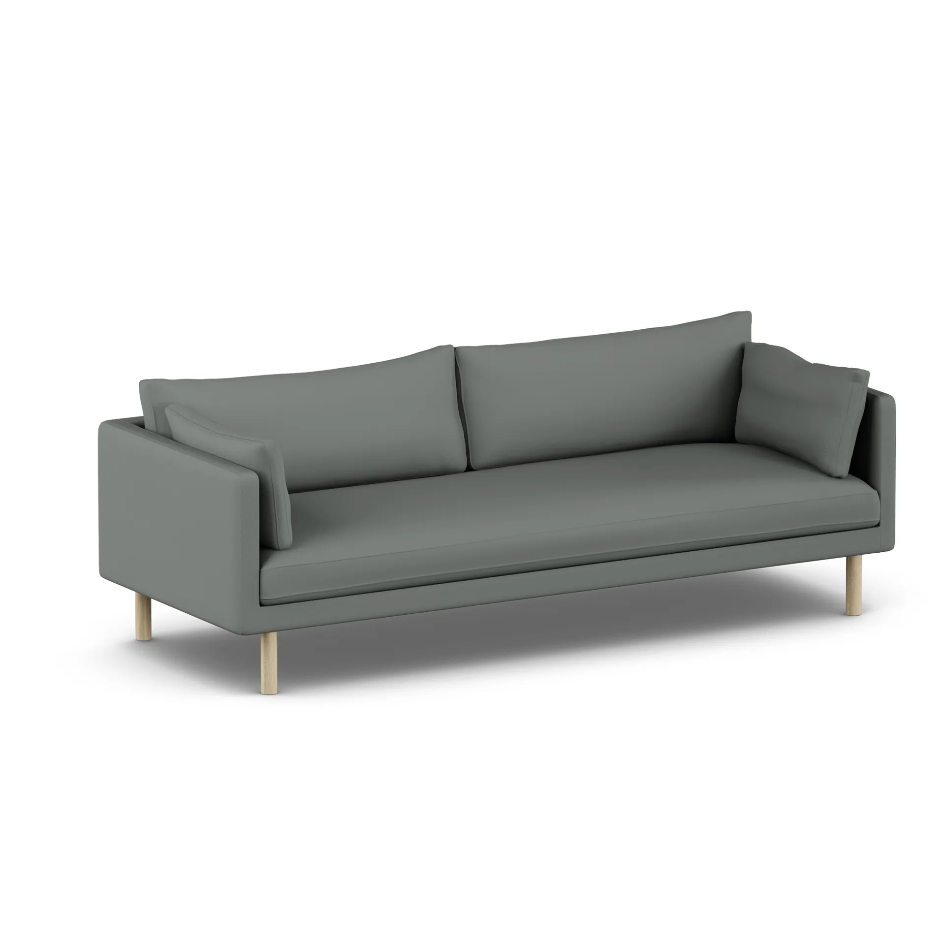 Linnevik καναπές, Caleido Grey 1240-Λευκή λαδωμένη δρυς, 4 θέσεων, χωρίς φούστα 1898