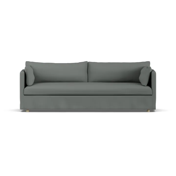 Linnevik καναπές - Caleido grey 1240-Λευκή λαδωμένη δρυς, 4 θέσεων, με φούστα - 1898