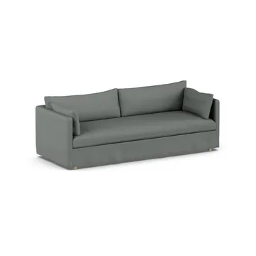 Linnevik καναπές - Caleido grey 1240-Λευκή λαδωμένη δρυς, 4 θέσεων, με φούστα - 1898