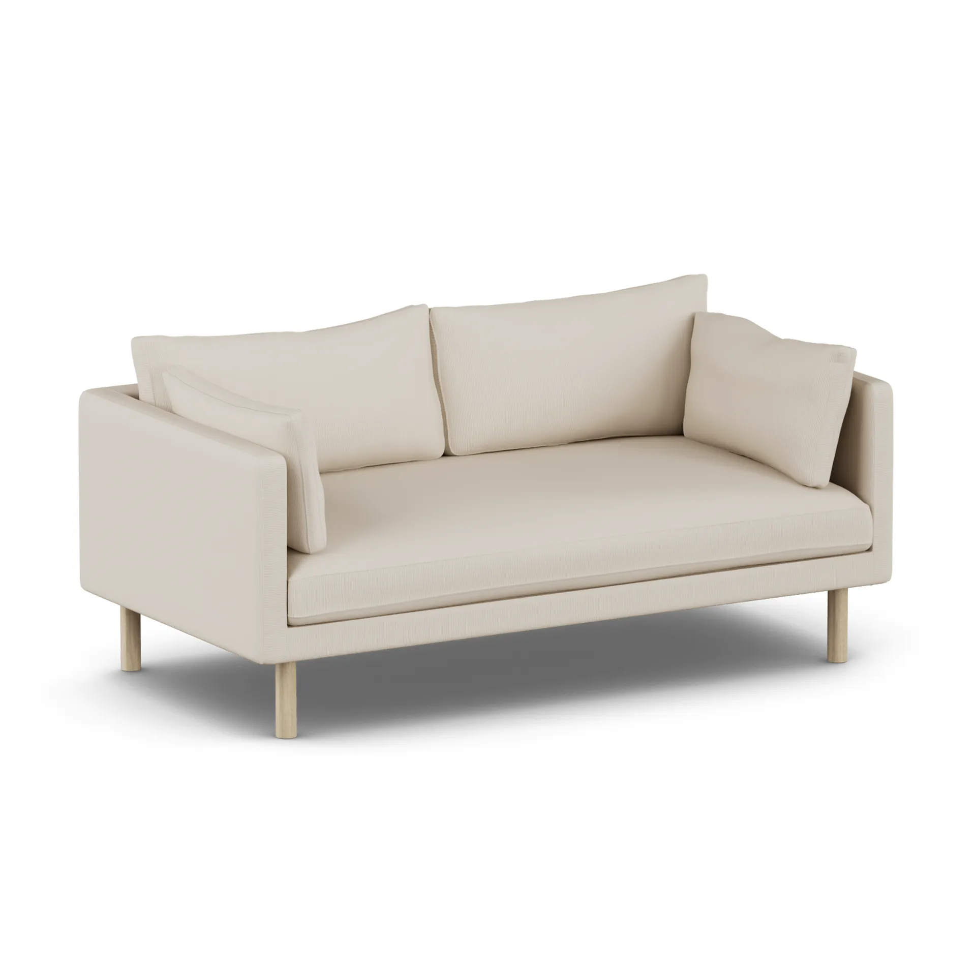 Linnevik καναπές, Jump Beige 1956-Λευκή λαδωμένη δρυς, 2 θέσεων, χωρίς φούστα 1898