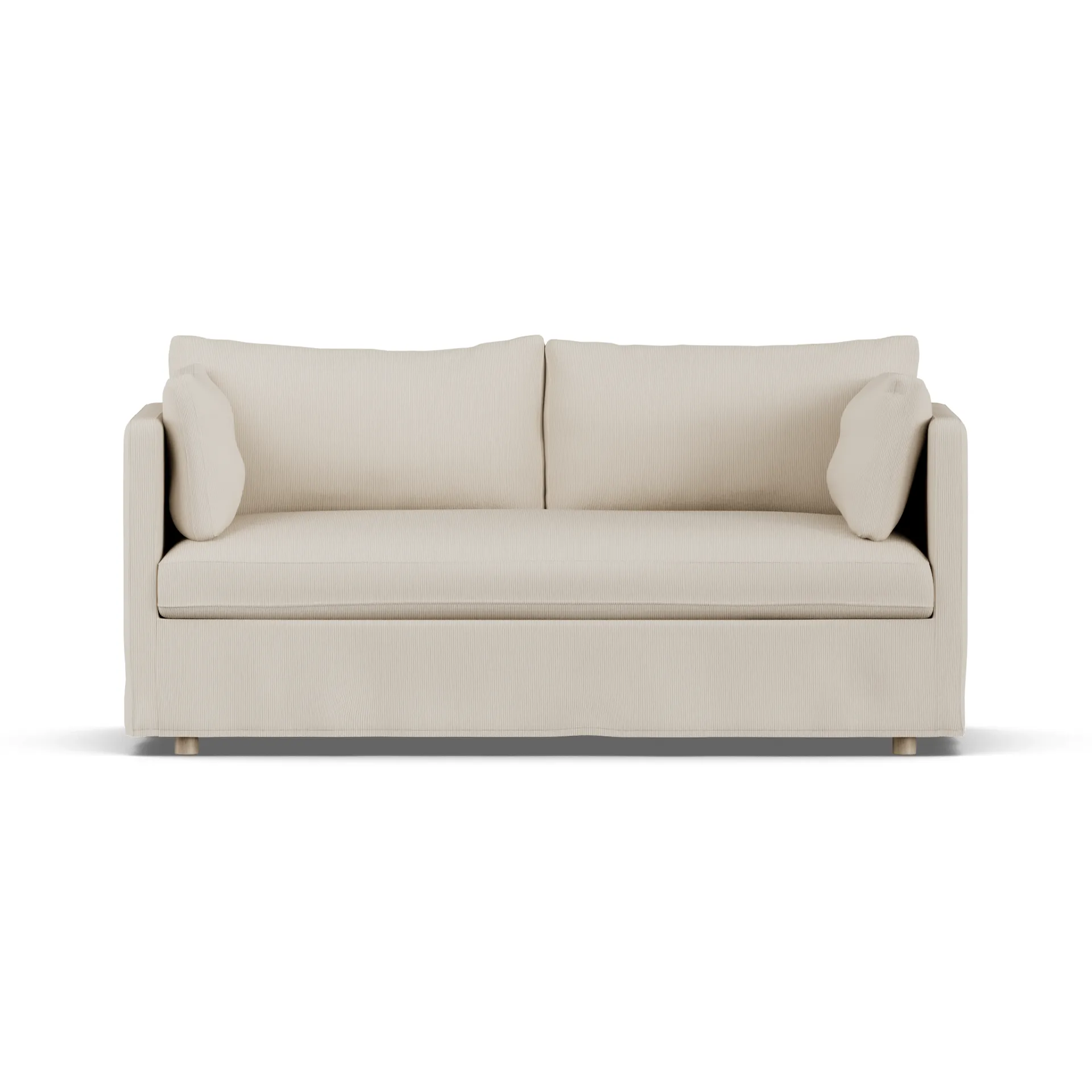 Linnevik καναπές, Jump Beige 1956-Λευκή λαδωμένη δρυς, 2 θέσεων, με φούστα 1898