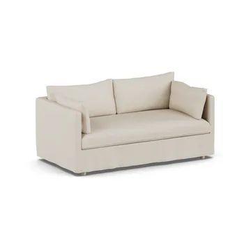 Linnevik καναπές - Jump Beige 1956-Λευκή λαδωμένη δρυς, 2 θέσεων, με φούστα - 1898