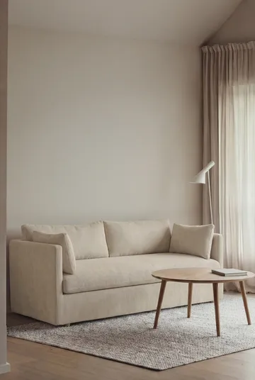 Linnevik καναπές - Jump Beige 1956-Λευκή λαδωμένη δρυς, 2 θέσεων, με φούστα - 1898