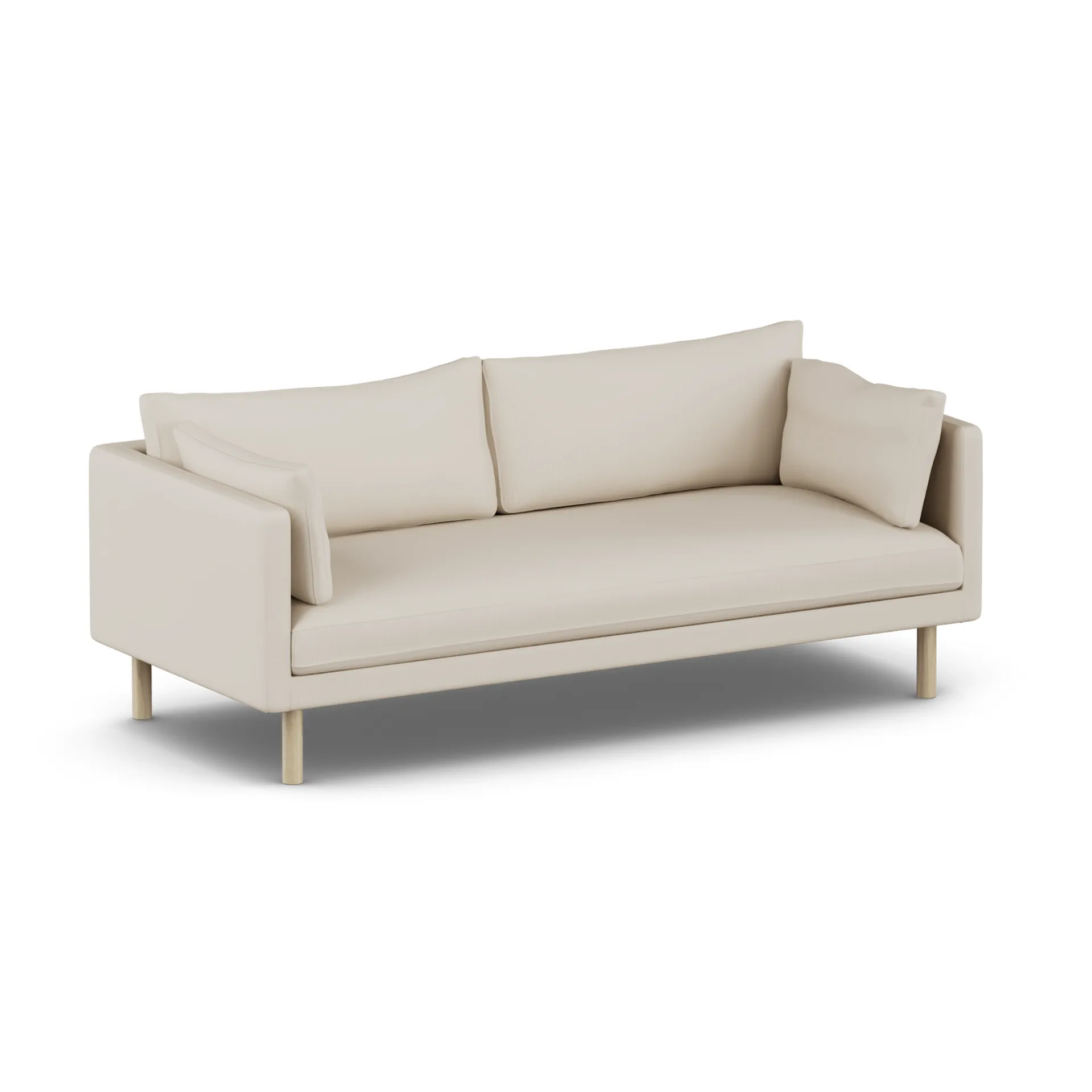 Linnevik καναπές, Jump Beige 1956-Λευκή λαδωμένη δρυς, 3 θέσεων, χωρίς φούστα 1898