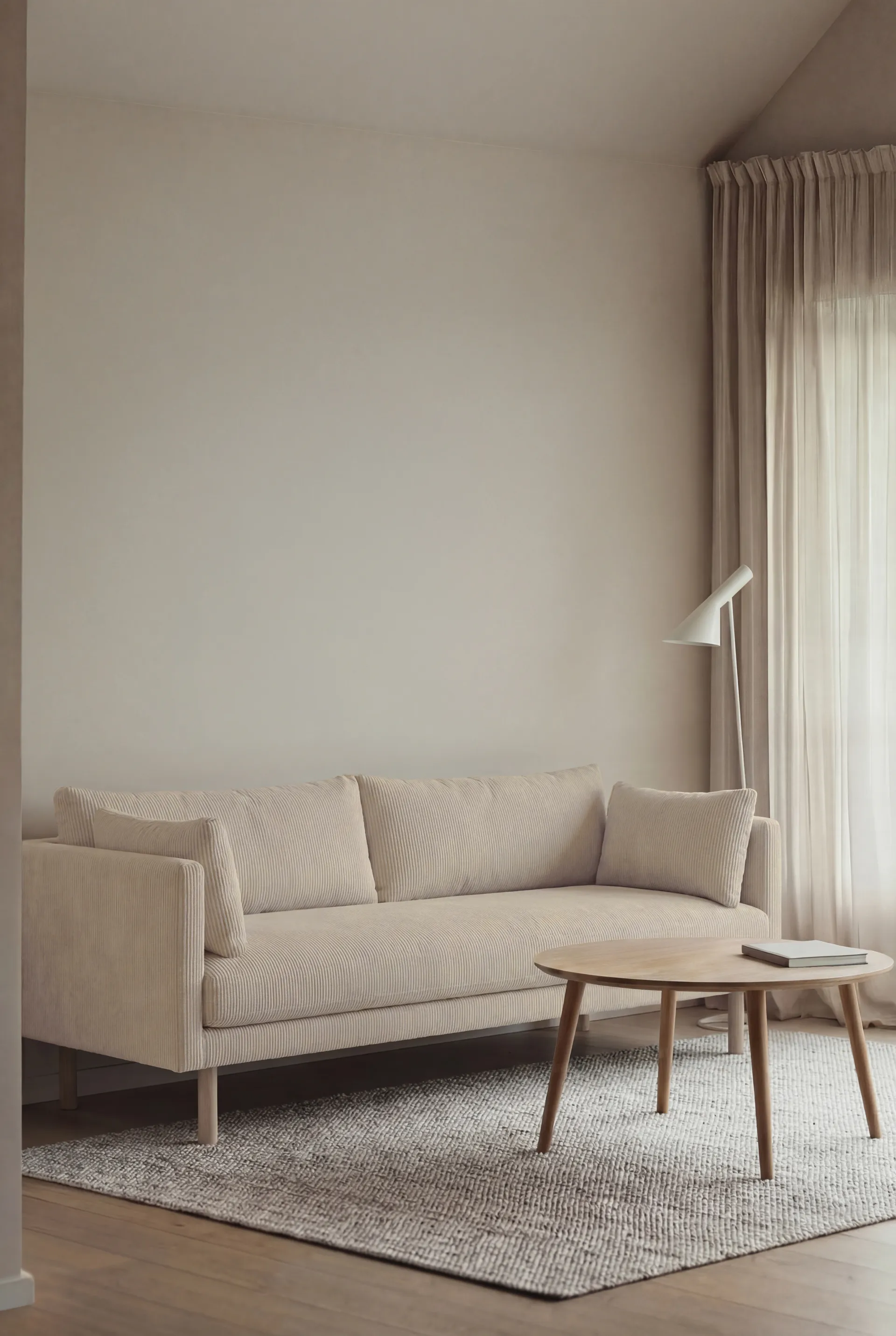 Linnevik καναπές, Jump Beige 1956-Λευκή λαδωμένη δρυς, 3 θέσεων 1898