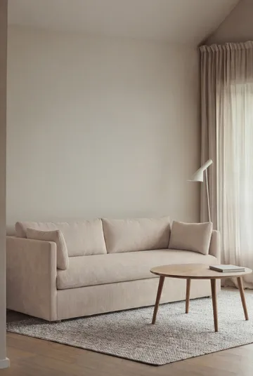 Linnevik καναπές - Jump Beige 1956-Λευκή λαδωμένη δρυς, 3 θέσεων, με φούστα - 1898