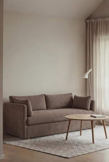 Linnevik καναπές - Jump brown 1955-Λευκή λαδωμένη δρυς, 2 θέσεων, με φούστα - 1898