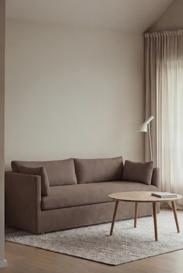 Linnevik καναπές - Jump brown 1955-Λευκή λαδωμένη δρυς, 3 θέσεων, με φούστα - 1898