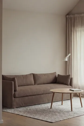 Linnevik καναπές - Jump brown 1955-Λευκή λαδωμένη δρυς, 4 θέσεων, με φούστα - 1898