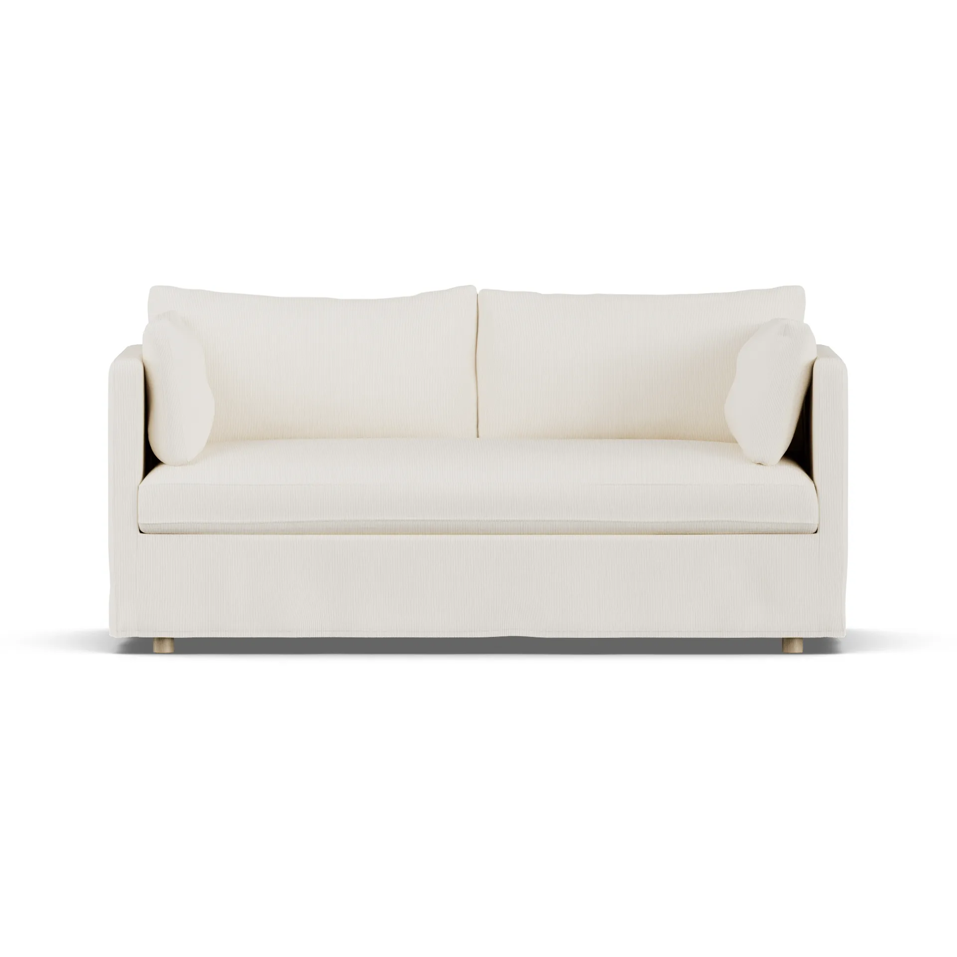 Linnevik καναπές, Jump off white 1954-Λευκή λαδωμένη δρυς, 2 θέσεων, με φούστα 1898