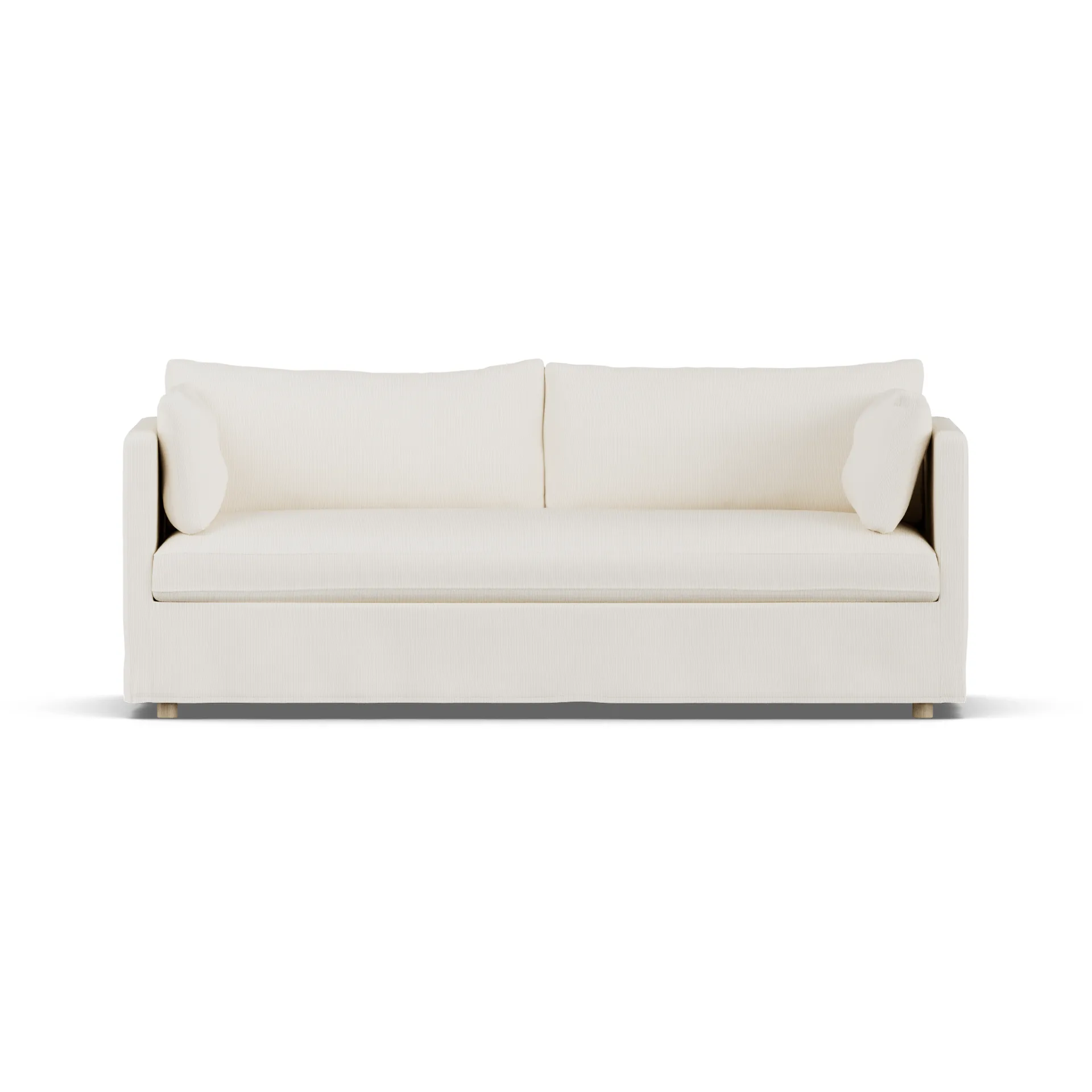 Linnevik καναπές, Jump off white 1954-Λευκή λαδωμένη δρυς, 3 θέσεων, με φούστα 1898