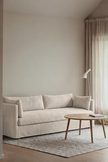 Linnevik καναπές - Jump off white 1954-Λευκή λαδωμένη δρυς, 4 θέσεων, με φούστα - 1898