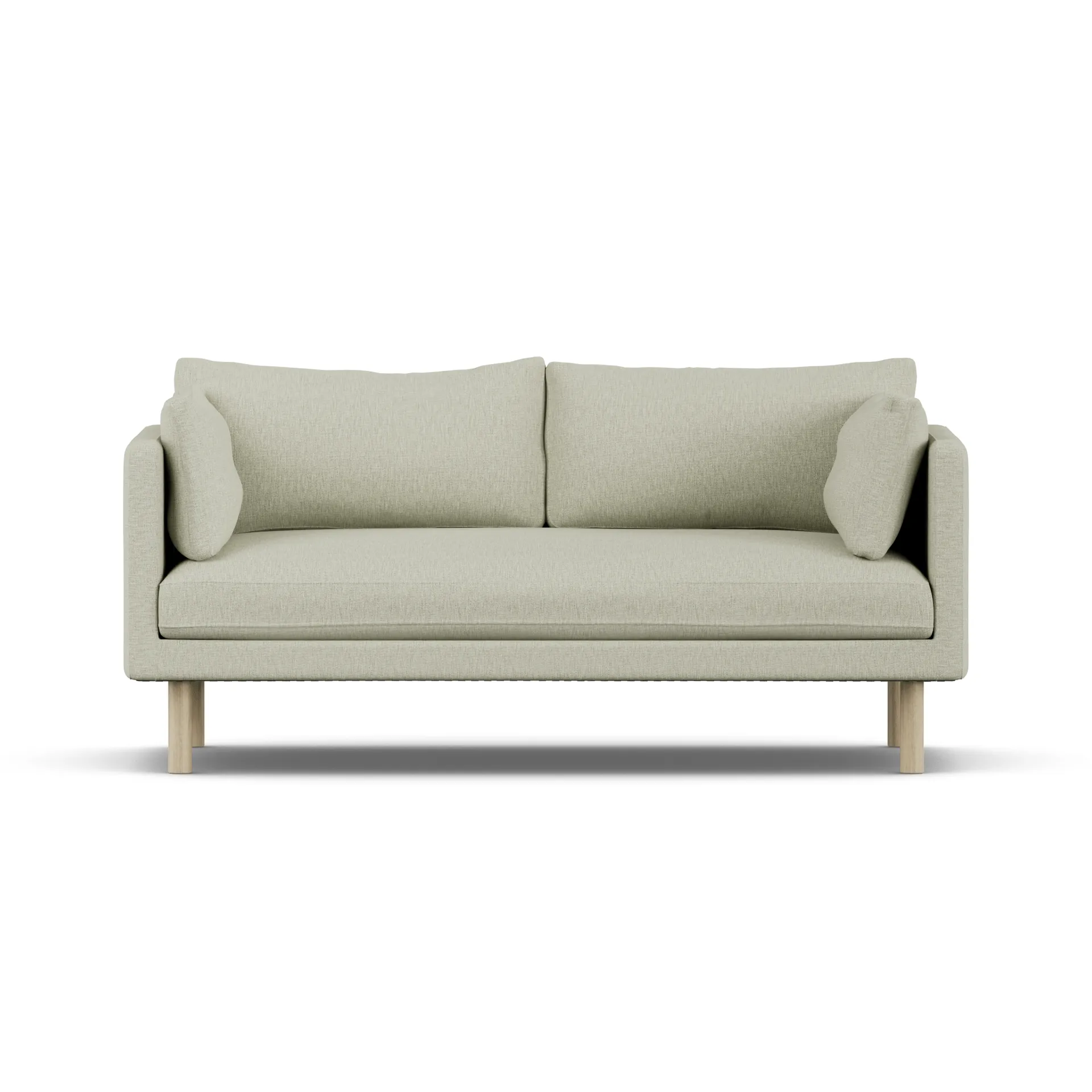 Linnevik καναπές, Luiza Beige 3981-Λευκή λαδωμένη δρυς, 2 θέσεων, χωρίς φούστα 1898