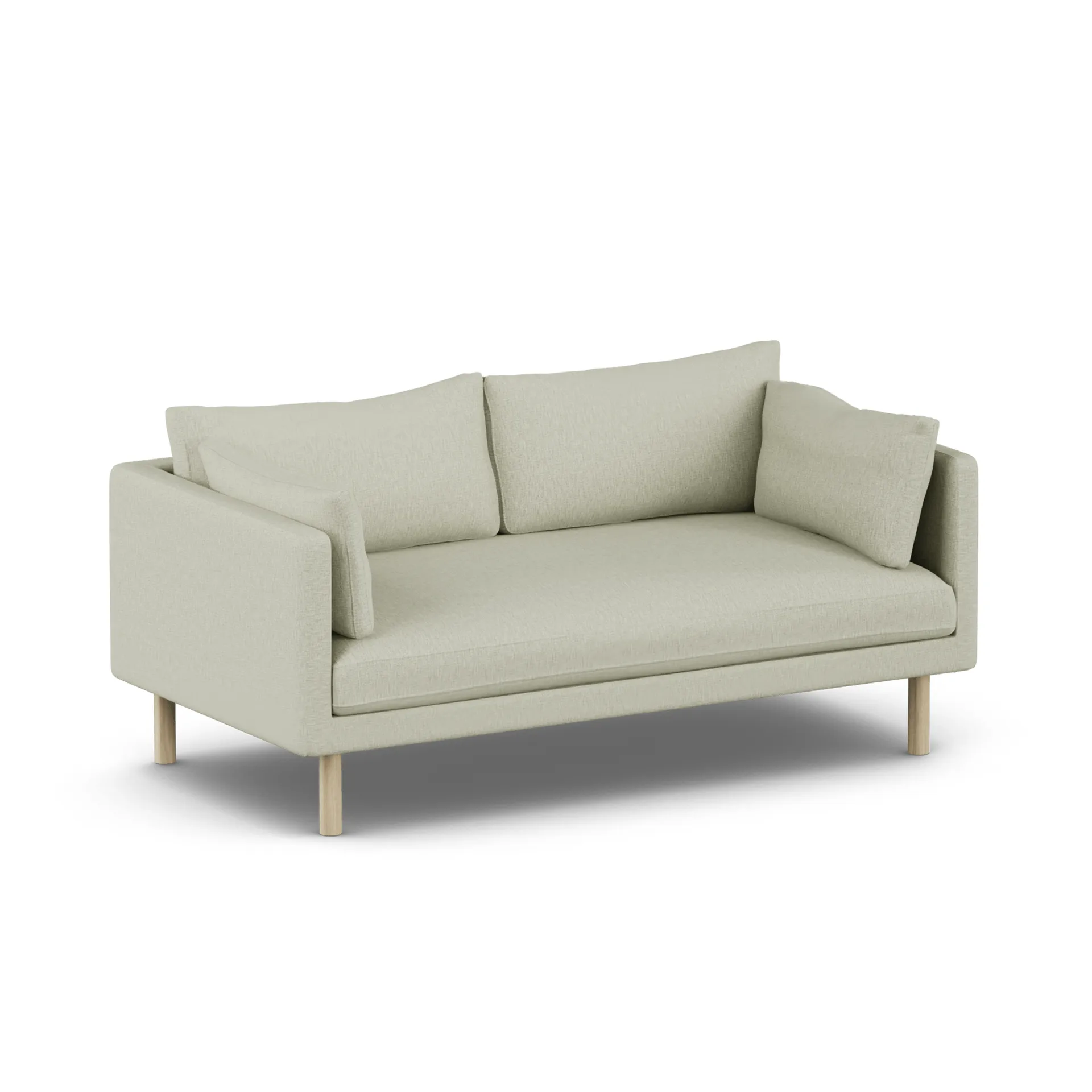 Linnevik καναπές, Luiza Beige 3981-Λευκή λαδωμένη δρυς, 2 θέσεων, χωρίς φούστα 1898