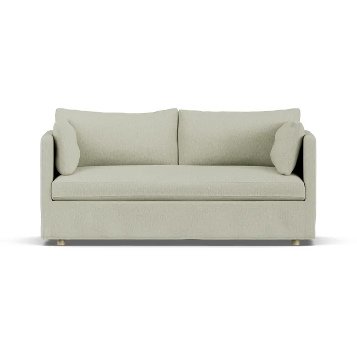 Linnevik καναπές - Luiza Beige 3981-Λευκή λαδωμένη δρυς, 2 θέσεων, με φούστα - 1898