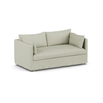 Linnevik καναπές - Luiza Beige 3981-Λευκή λαδωμένη δρυς, 2 θέσεων, με φούστα - 1898