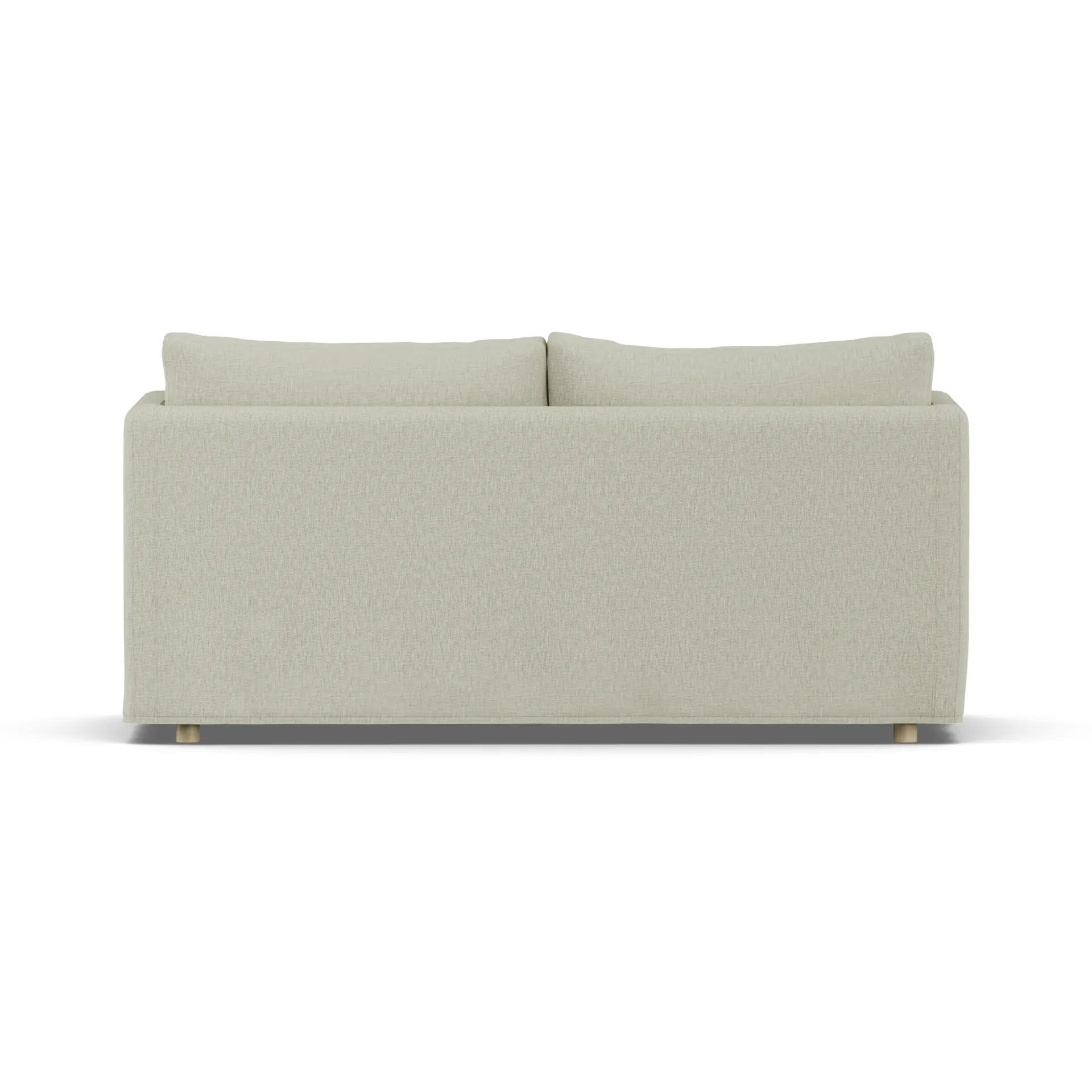 Linnevik καναπές, Luiza Beige 3981-Λευκή λαδωμένη δρυς, 2 θέσεων, με φούστα 1898