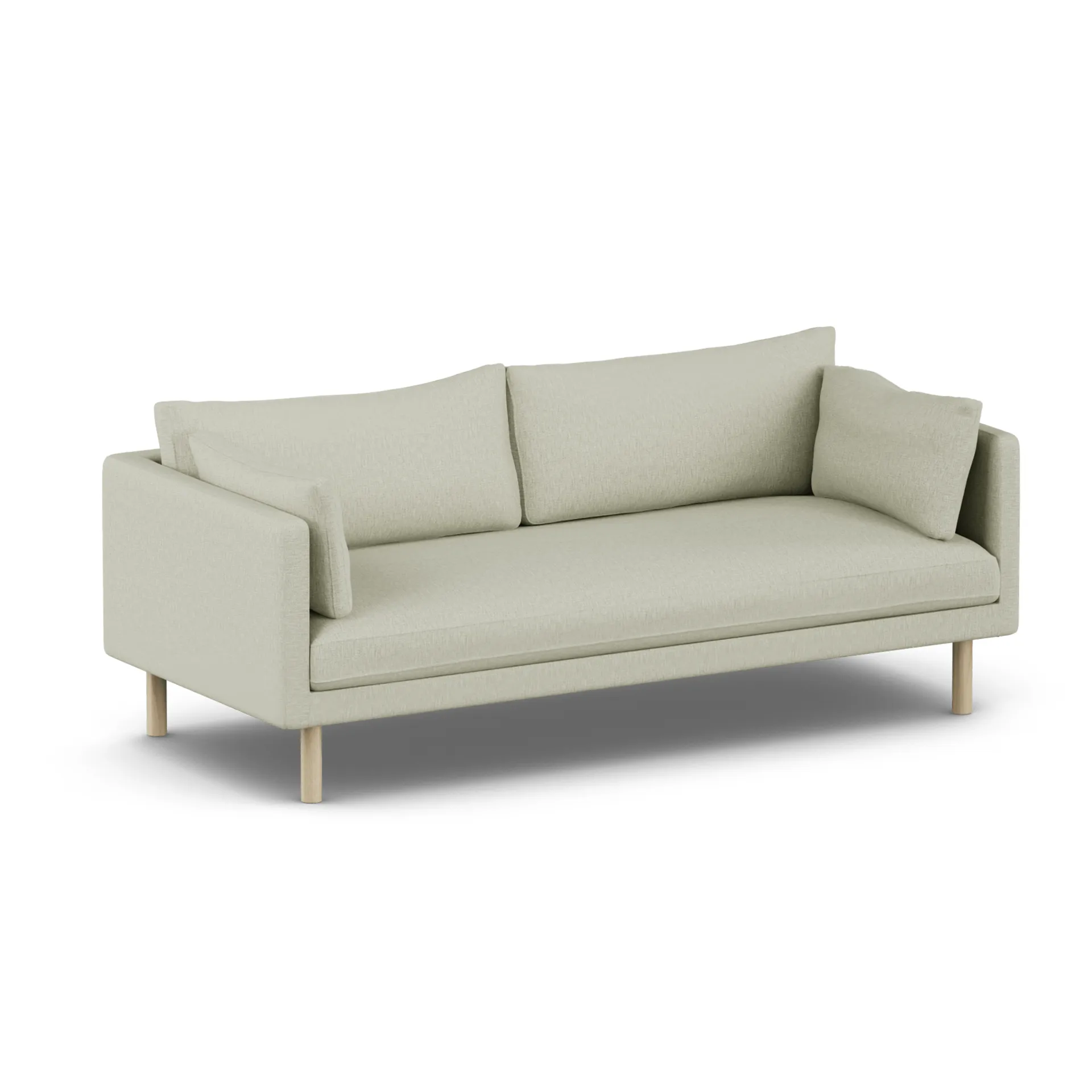 Linnevik καναπές, Luiza Beige 3981-Λευκή λαδωμένη δρυς, 3 θέσεων, χωρίς φούστα 1898