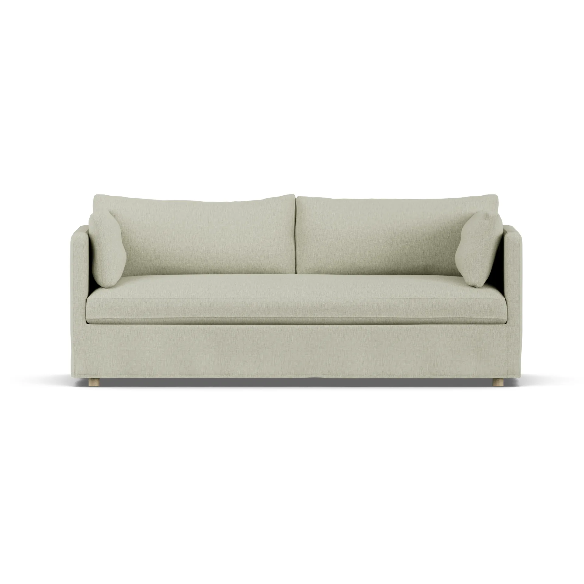 Linnevik καναπές, Luiza Beige 3981-Λευκή λαδωμένη δρυς, 3 θέσεων, με φούστα 1898