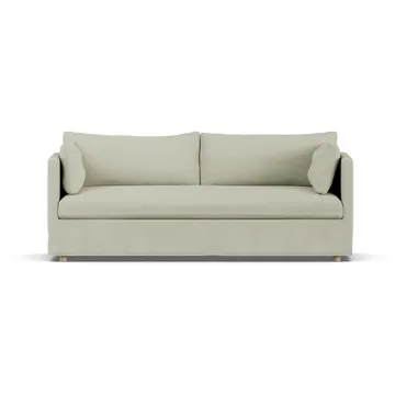 Linnevik καναπές - Luiza Beige 3981-Λευκή λαδωμένη δρυς, 3 θέσεων, με φούστα - 1898