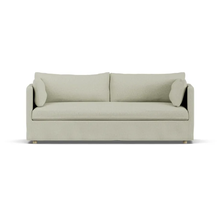 Linnevik καναπές - Luiza Beige 3981-Λευκή λαδωμένη δρυς, 3 θέσεων, με φούστα - 1898