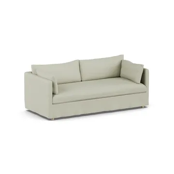 Linnevik καναπές - Luiza Beige 3981-Λευκή λαδωμένη δρυς, 3 θέσεων, με φούστα - 1898