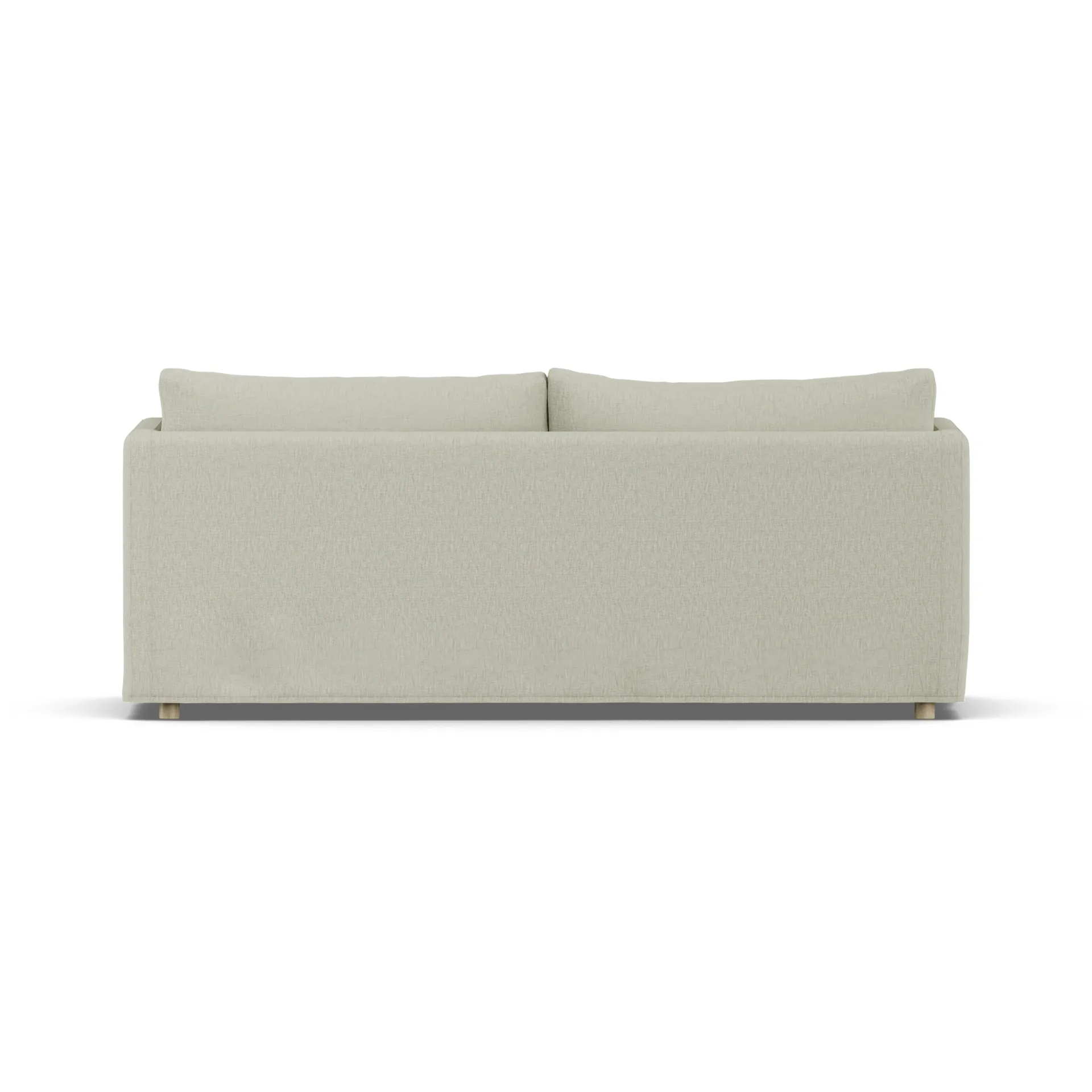 Linnevik καναπές, Luiza Beige 3981-Λευκή λαδωμένη δρυς, 3 θέσεων, με φούστα 1898
