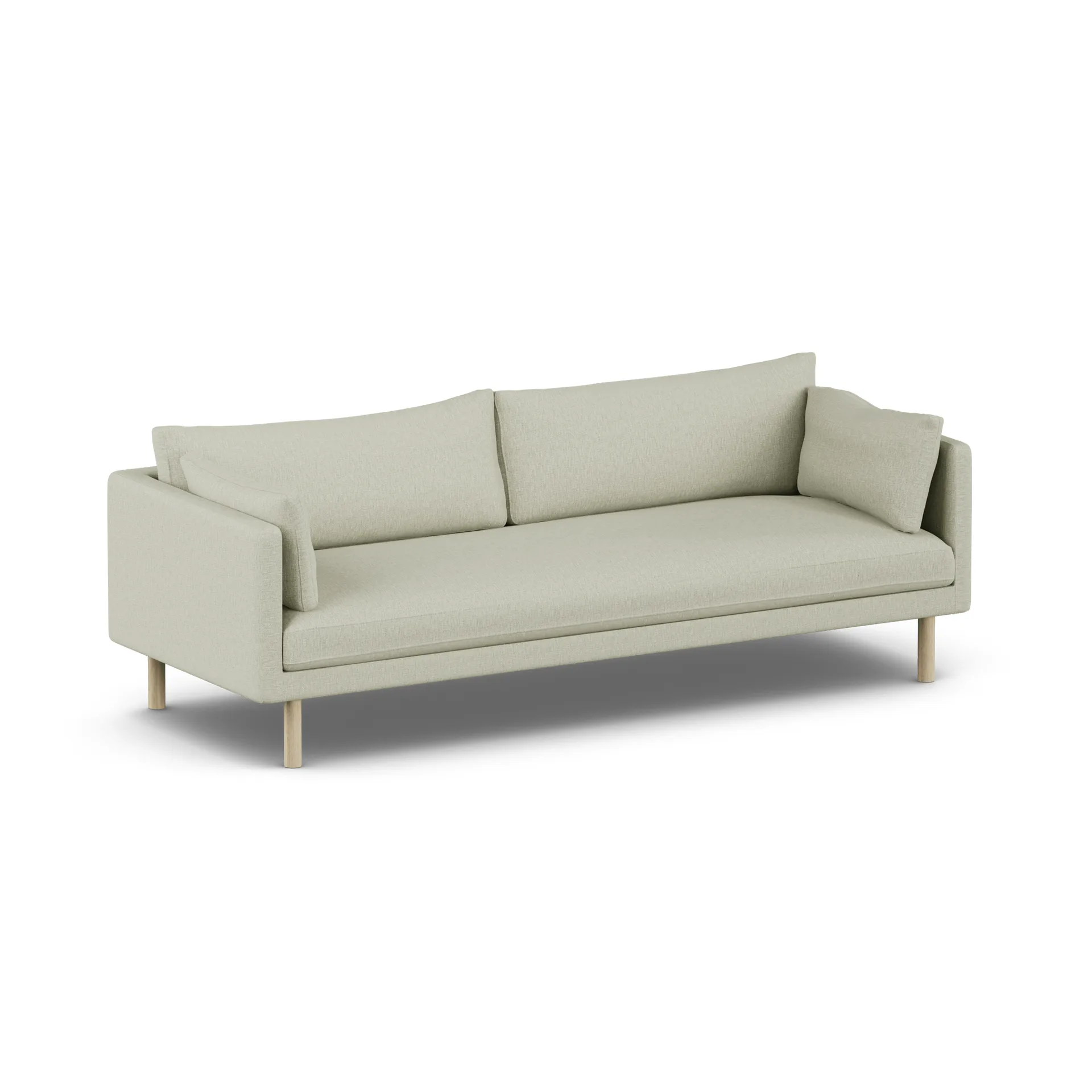 Linnevik καναπές, Luiza Beige 3981-Λευκή λαδωμένη δρυς, 4 θέσεων, χωρίς φούστα 1898
